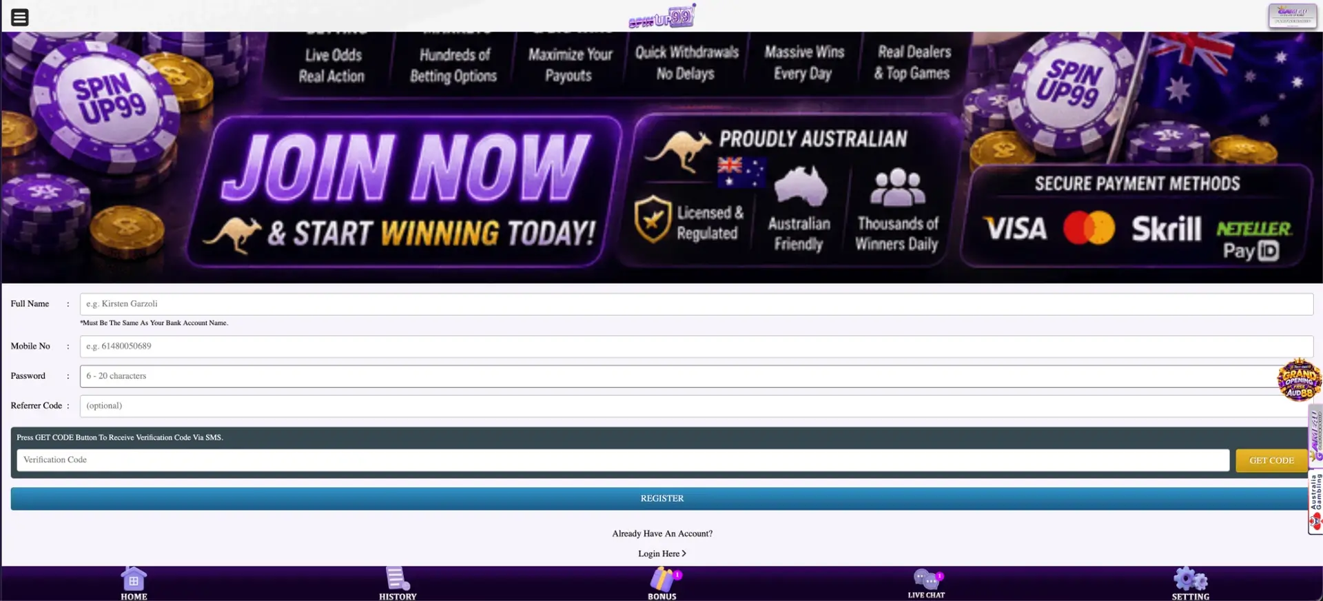 SpinUp99 Withdrawal guide for Australian visitors